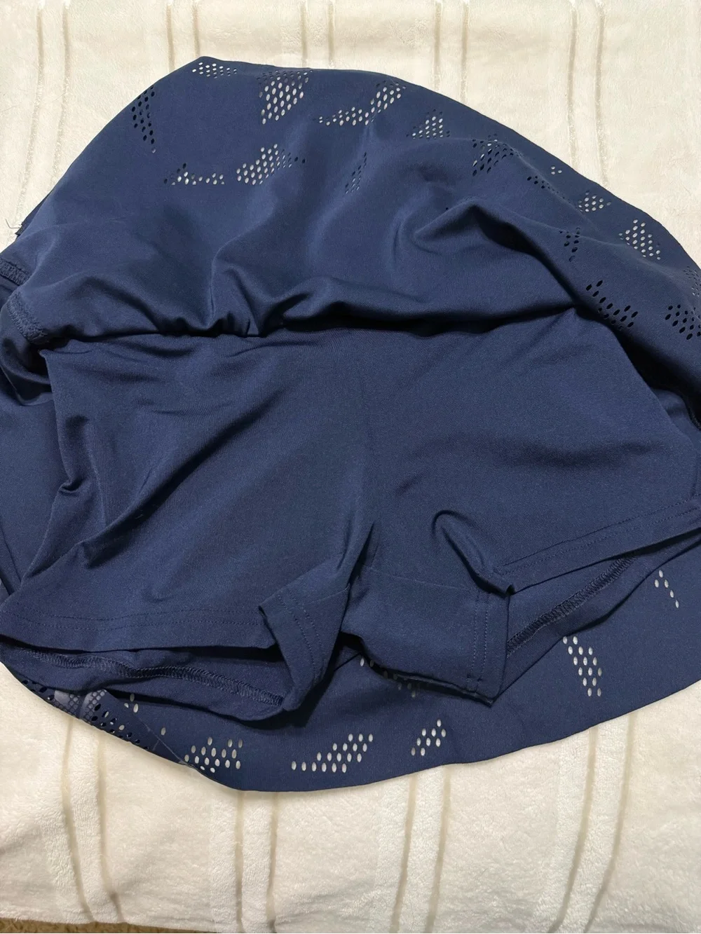 adidas by Stella McCartney Court Floral Laser-Cut Tennis Skirt Skort - Navy Blue